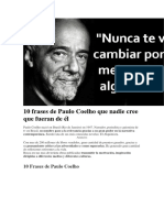 10 Frases de Paulo Coelho Que Nadie Cree Que Fueran de Él