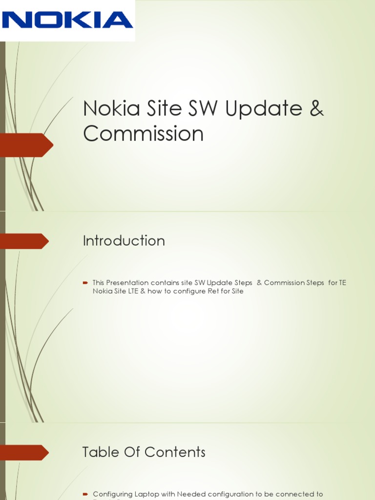 Nokia Site SW Update & Commission Guide | PDF | Login | Telecommunications
