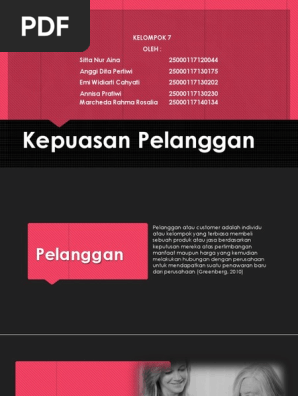 Kepuasan Pelanggan Kelompok 7 Pdf
