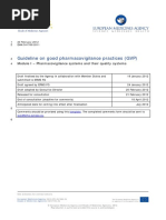 Draft Guideline Good Pharmacovigilance Practices Module i Pharmacovigilance Systems Their Quality En