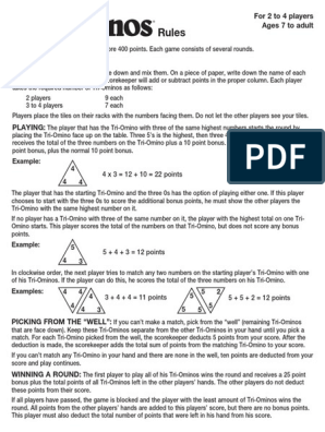 Triominos voyagers -Goliath - Explication des règles 