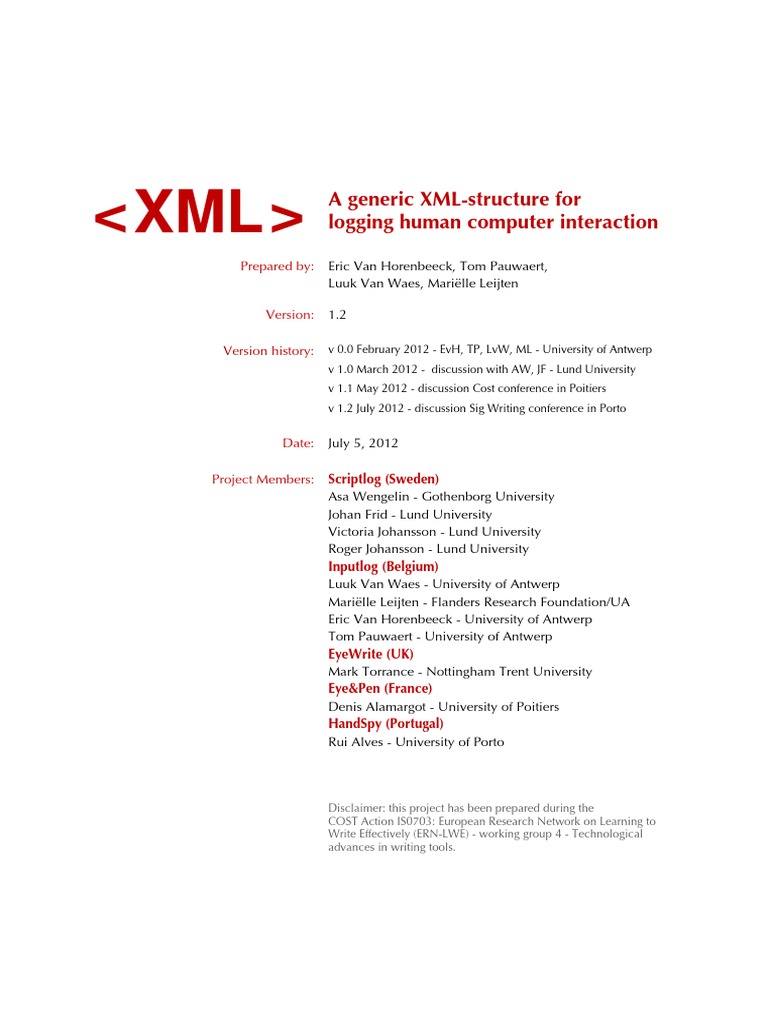 Generic XML Structure Version 1 2 | PDF | Computer Keyboard | Metadata