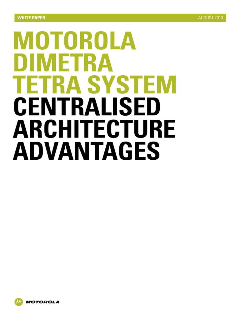 Dimetra Tetra System White Paper | PDF | Base Station | Computer Network