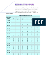 Tabla de Selección de Tubos Capilares