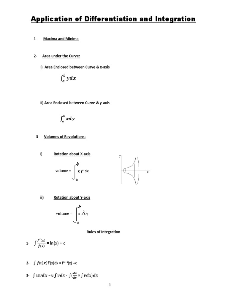 Applications of Differentiation & Integration | PDF | Theoretical ...
