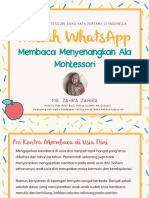 Kuliah WhatsApp - Membaca Menyenangkan Ala Montessori