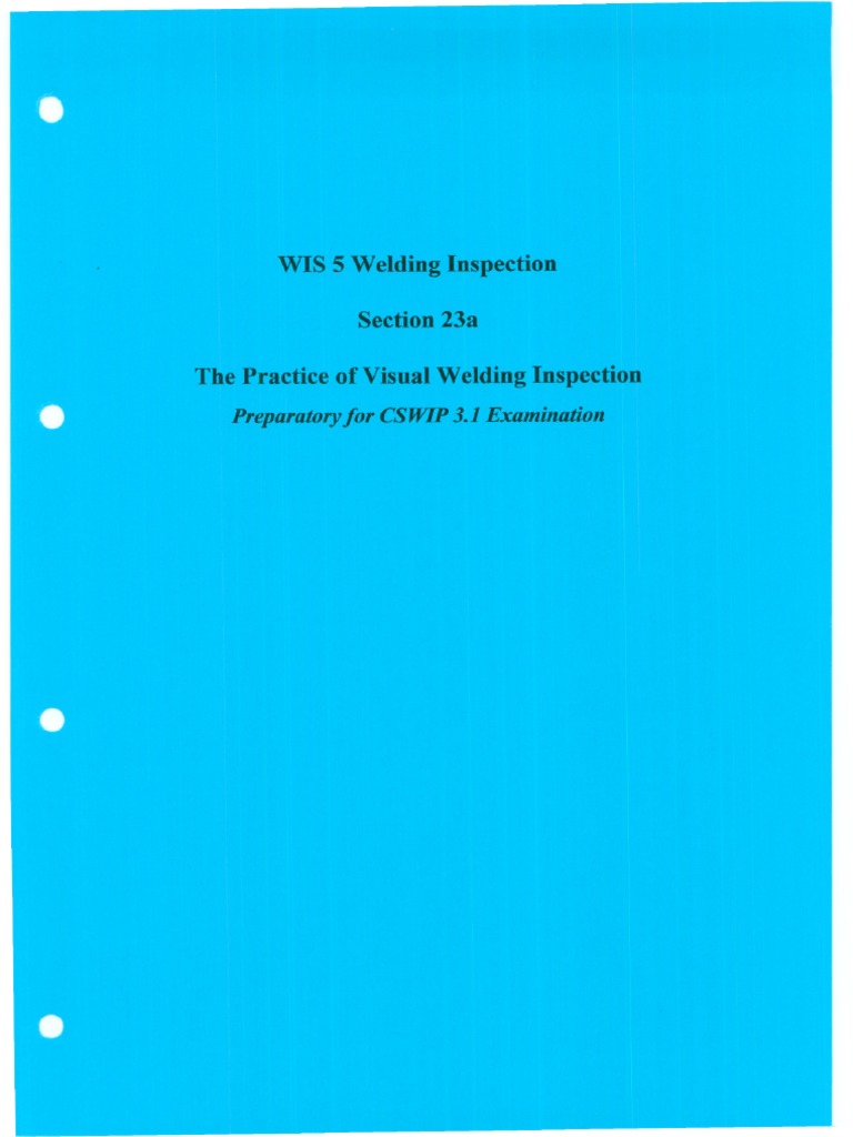 Section 23 A The Practice of Visual Welding Inspection | PDF | Welding ...