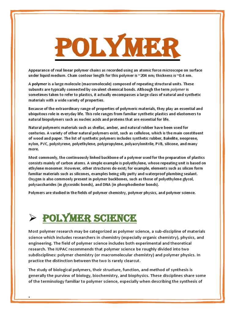Polymers: Essential Materials in Life | PDF | Copolymer | Polymers