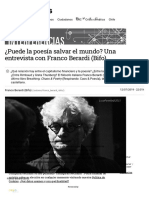 ¿Puede La Poesía Salvar El Mundo - Una Entrevista Con Franco Berardi (Bifo)