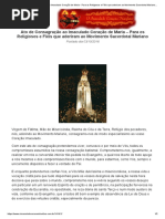 Ato de Consagração Ao Imaculado Coração de Maria - Para Os Religiosos e Fiéis Que Aderiram Ao Movimento Sacerdotal Mariano - O Imaculado Triunfará - O Imaculado Triunfará