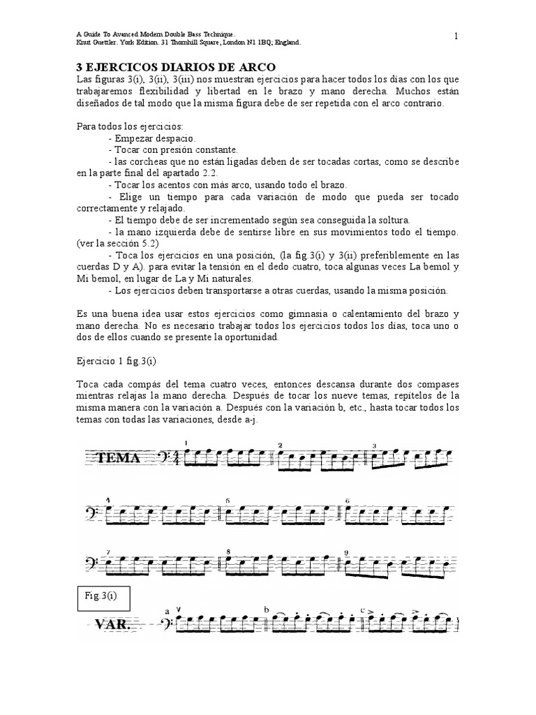 Three Daily Double Bass Technique Exercises and Variations for Developing Flexibility and