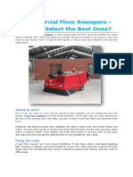 Commercial Floor Sweepers - How to Select the Best Ones?