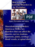 How to prevent Musculoskeletal Disorders in the workplace.ppt