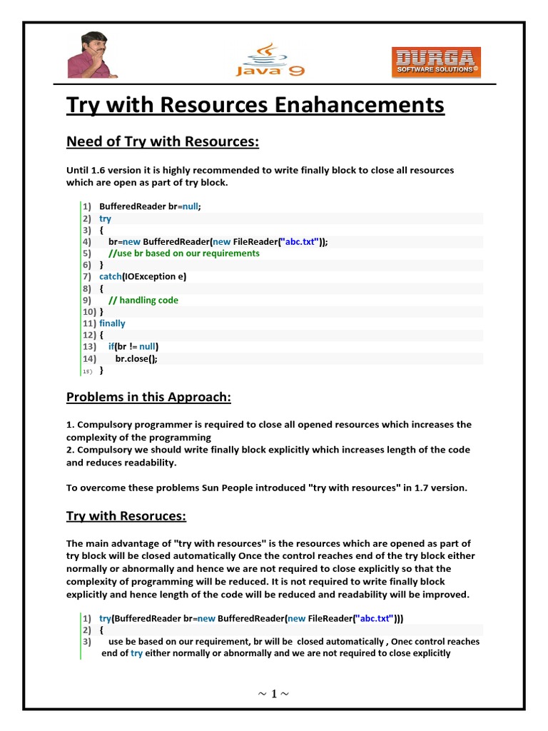 Java 8 Try-With-Resources Overview | PDF | Java (Programming Language ...
