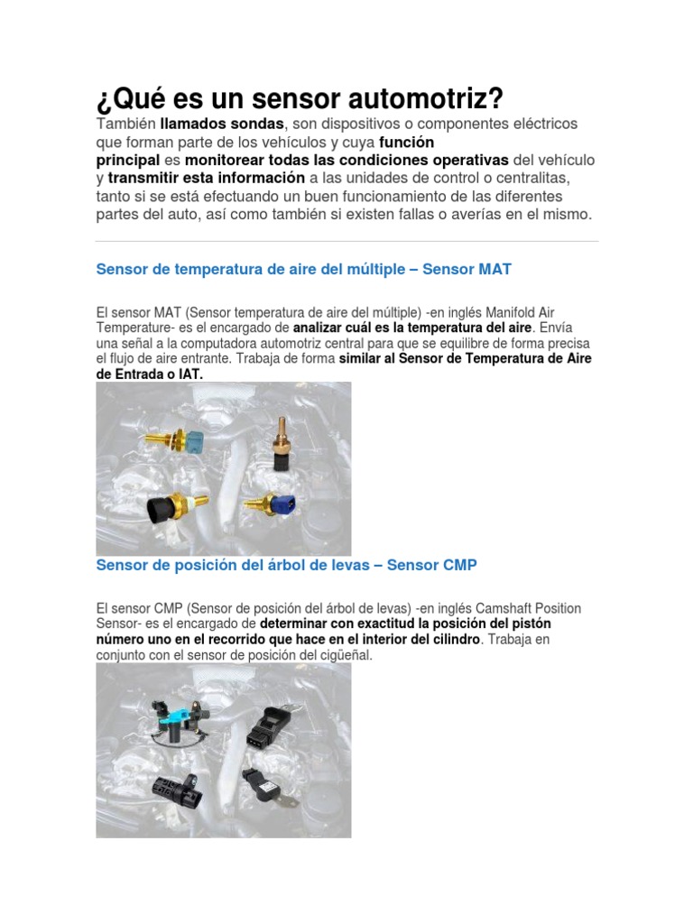 Sensores Automotriz | PDF | Sensor | Acelerador