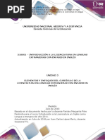 Plan de Estudios - Licenciatura en Lenguas Extranjeras Con Énfasis en ...
