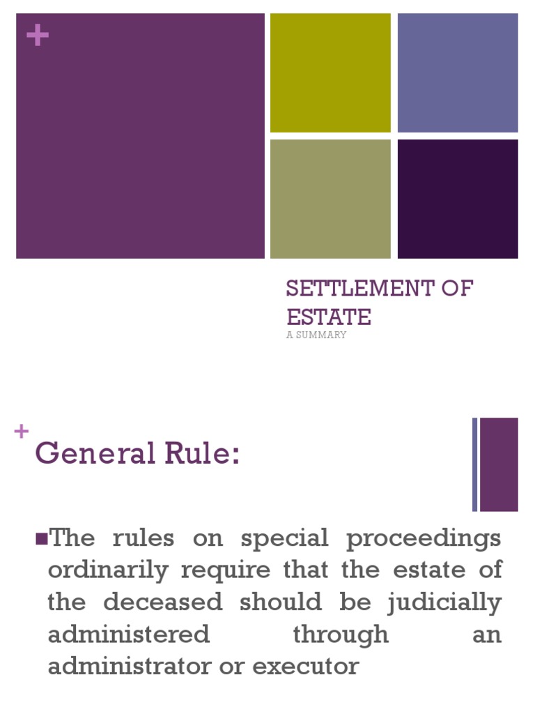 Settlement of Estate PDF Intestacy Property Law
