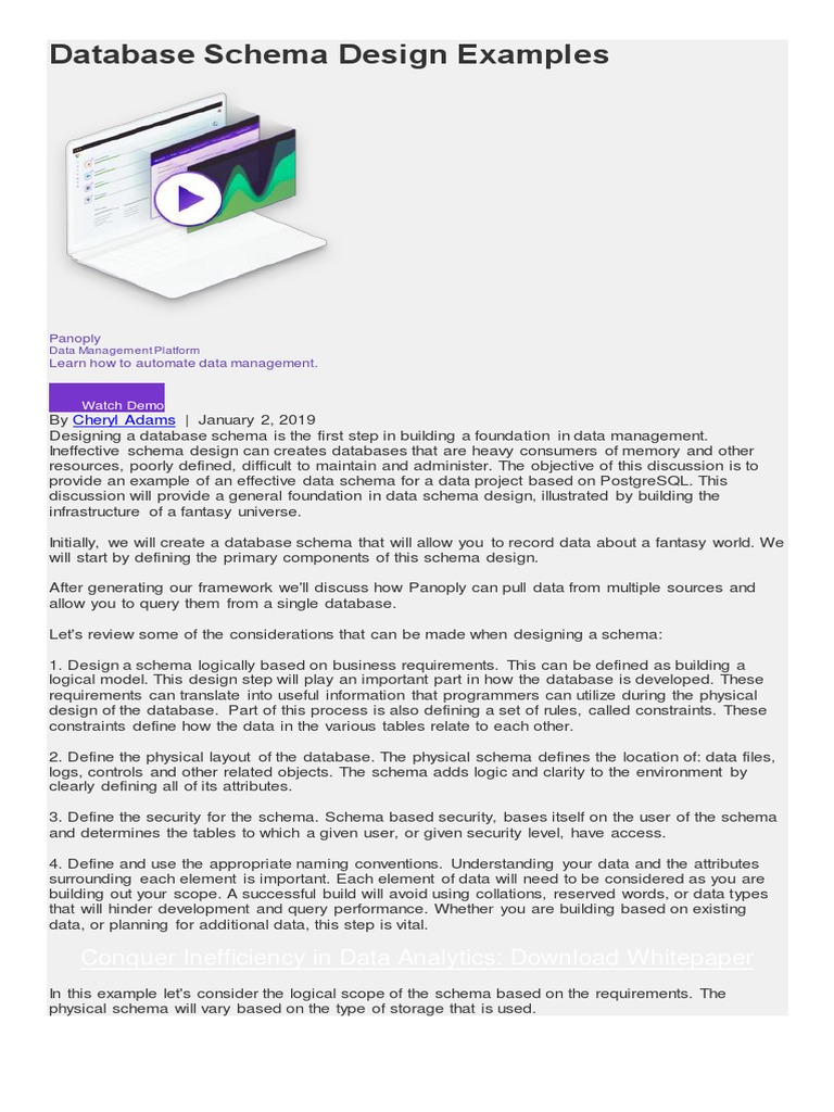 Database Design Schema | PDF | Databases | Database Index