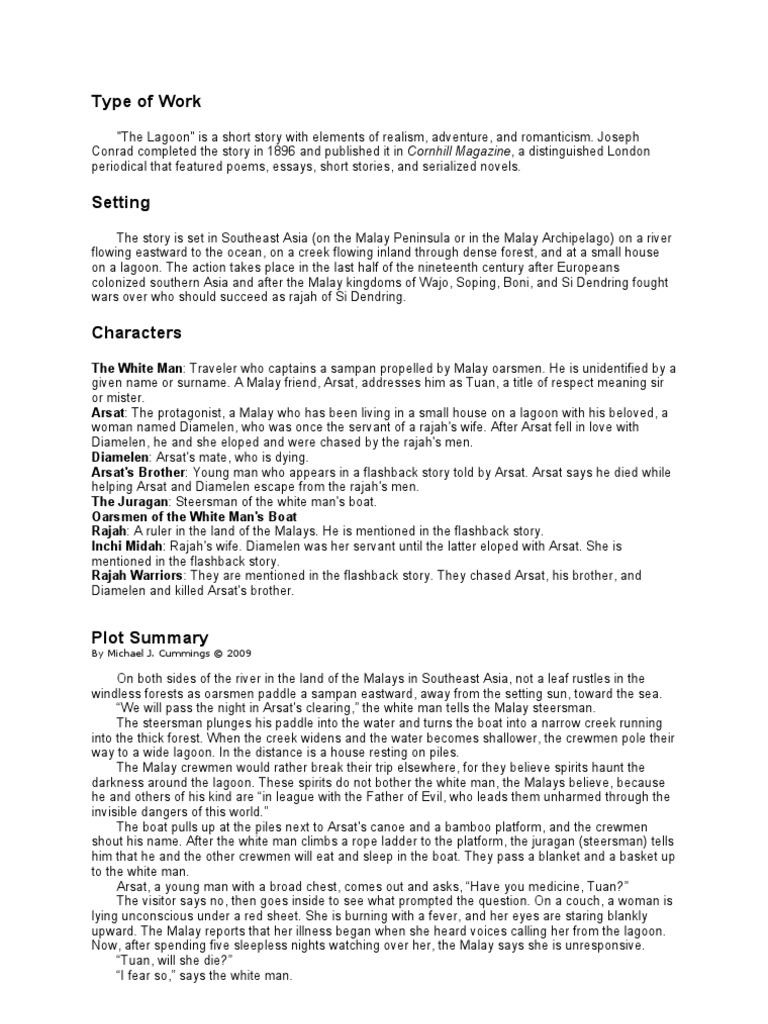 LAGOON ANALYSIS Joseph Conrad Narration