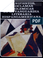 Manifiestos Proclamas y Polemicas de La Vanguardia Hispanoamericana 1988 PDF