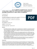 WHO recommendation on antibiotic prophylaxis for caesarean section using a single dose of first generation cephalosporin or penicillin in preference to other classes of antibiotics - 2018-04-03.pdf