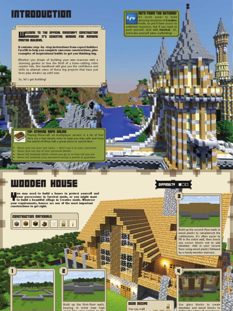 Minecraft Wooden House Construction Guide | PDF | Minecraft | Door