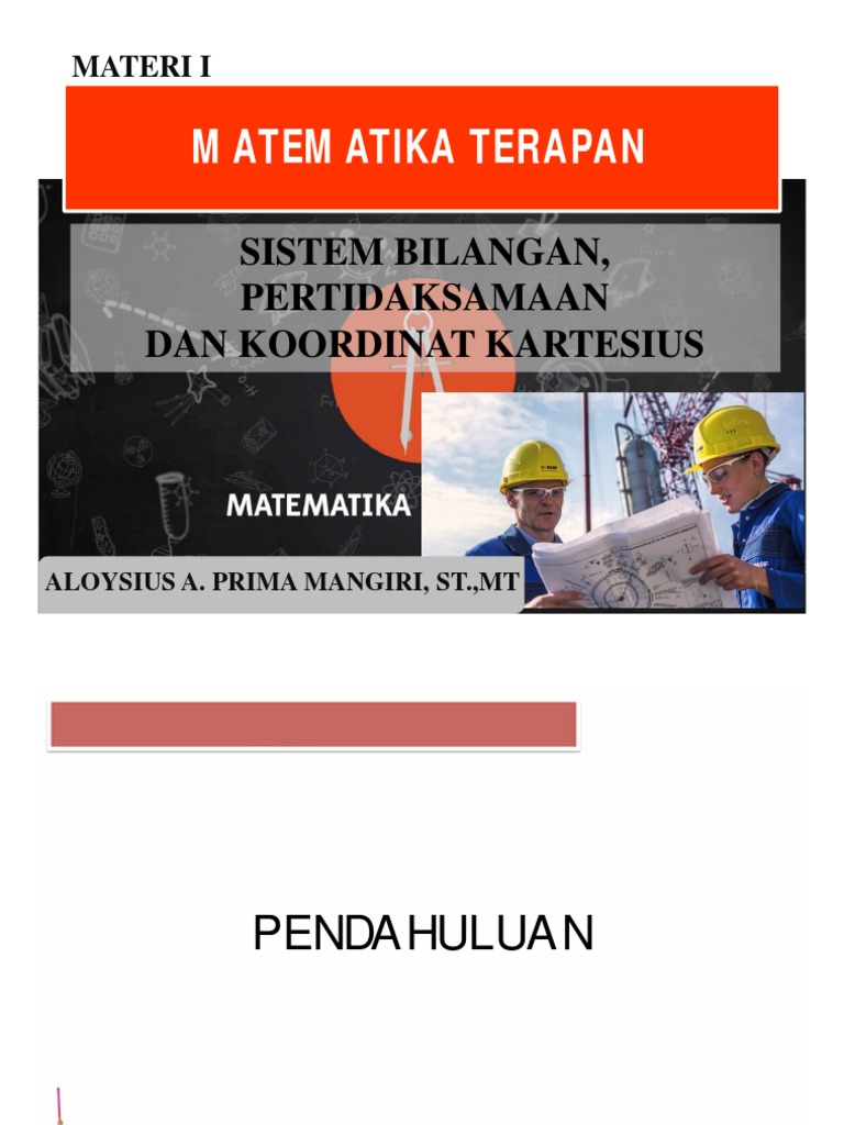 Mk Matematika Terapan Materi I Sistem Bilangan Dan Pertidaksamaan Pdf