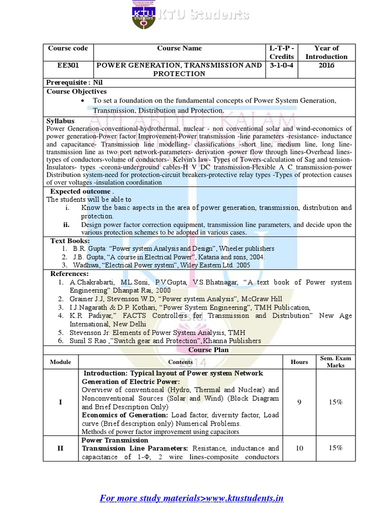Fundamentals of Power System Generation, Transmission, Distribution and Protection PDF