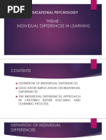 Educational Psychology - Individual Differences Slide