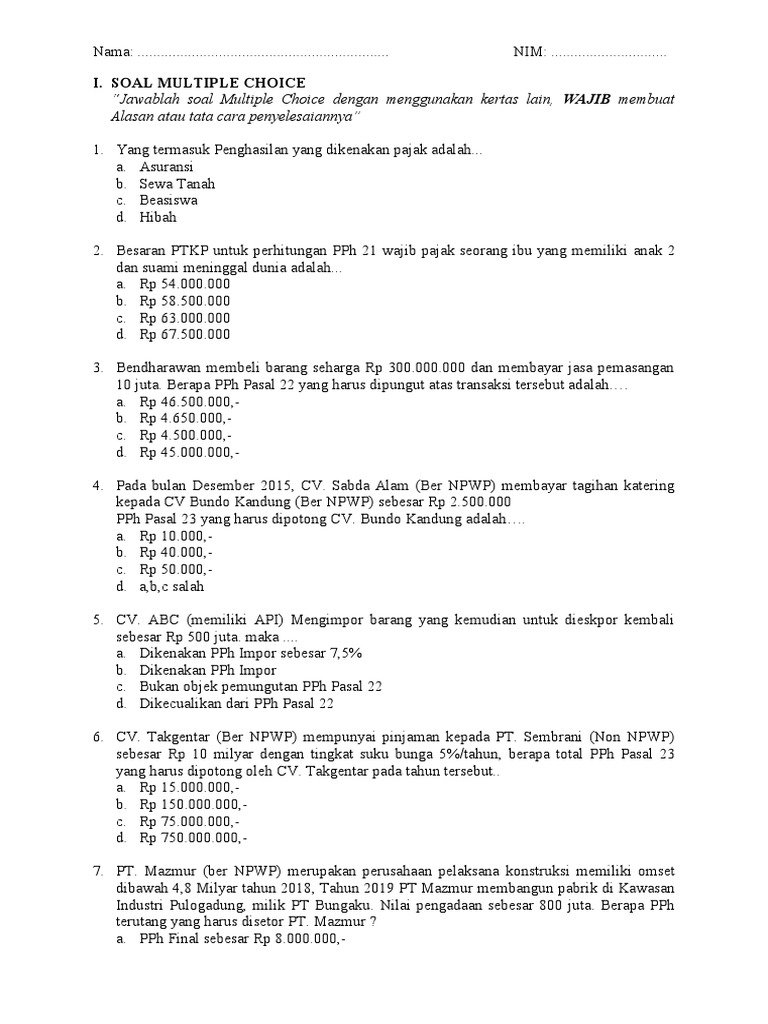 Soal 100 Pdf