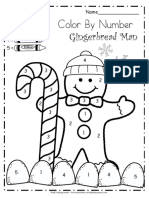 Gingerbread Boy Color by Number To 5