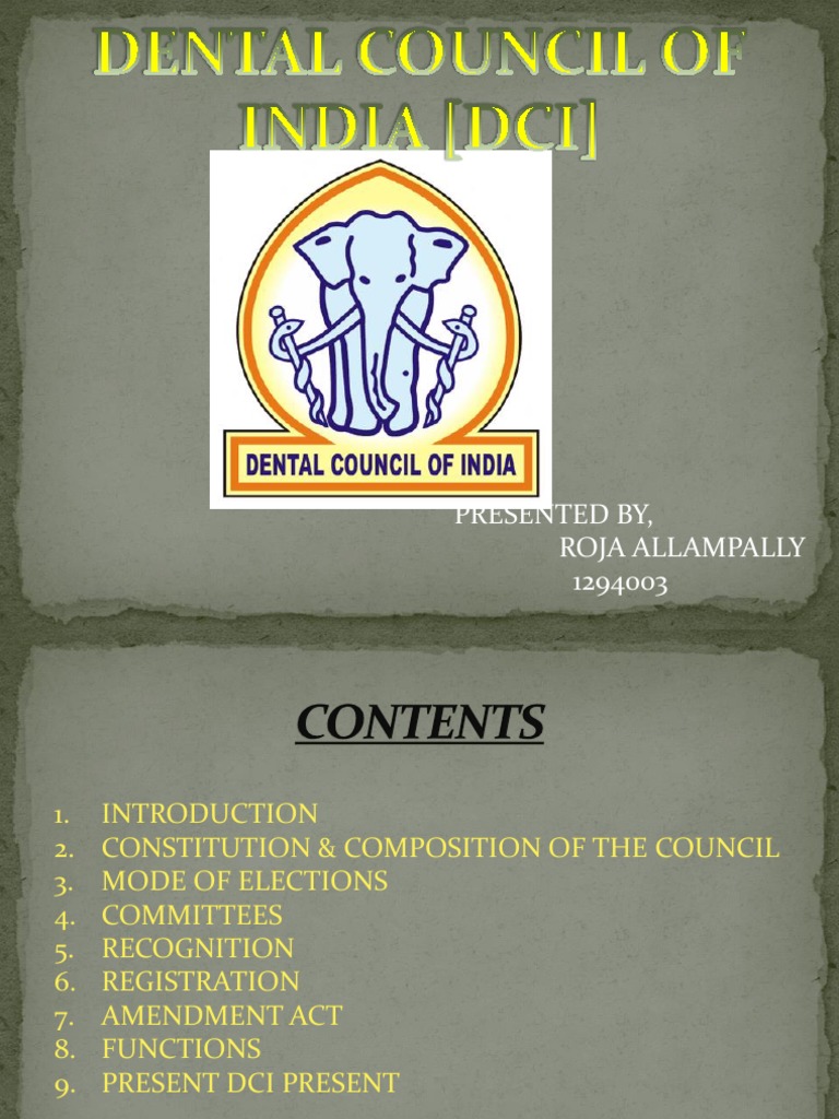 Regulating the Dental Profession in India An Overview of the