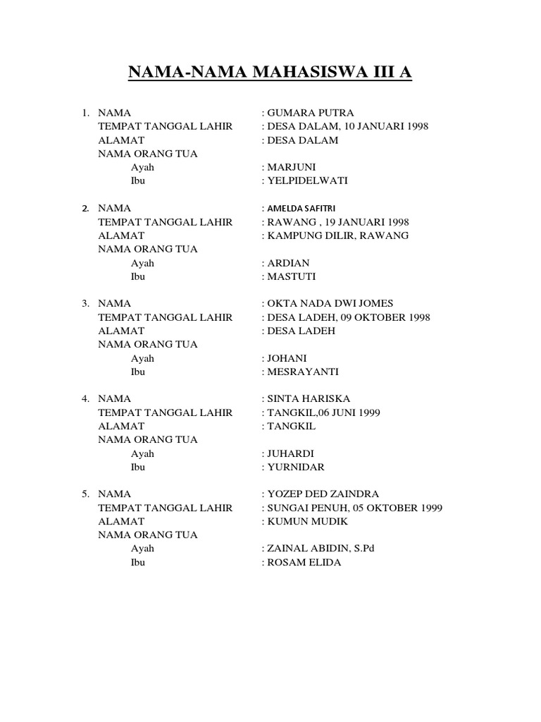Nama Lokal 3a Pdf