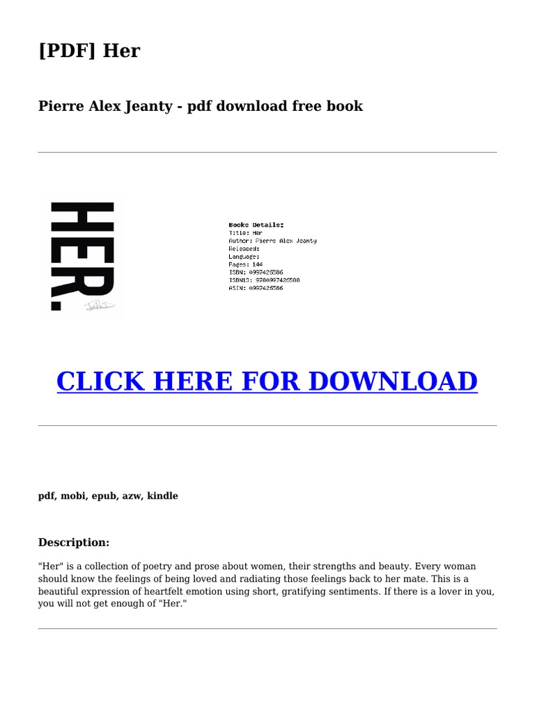 Her Poetry Collection by Pierre Alex Jeanty | PDF | E Books | Books