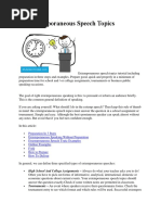 113 Extemporaneous Speech Topics