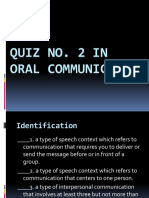 Oral Communication Quiz