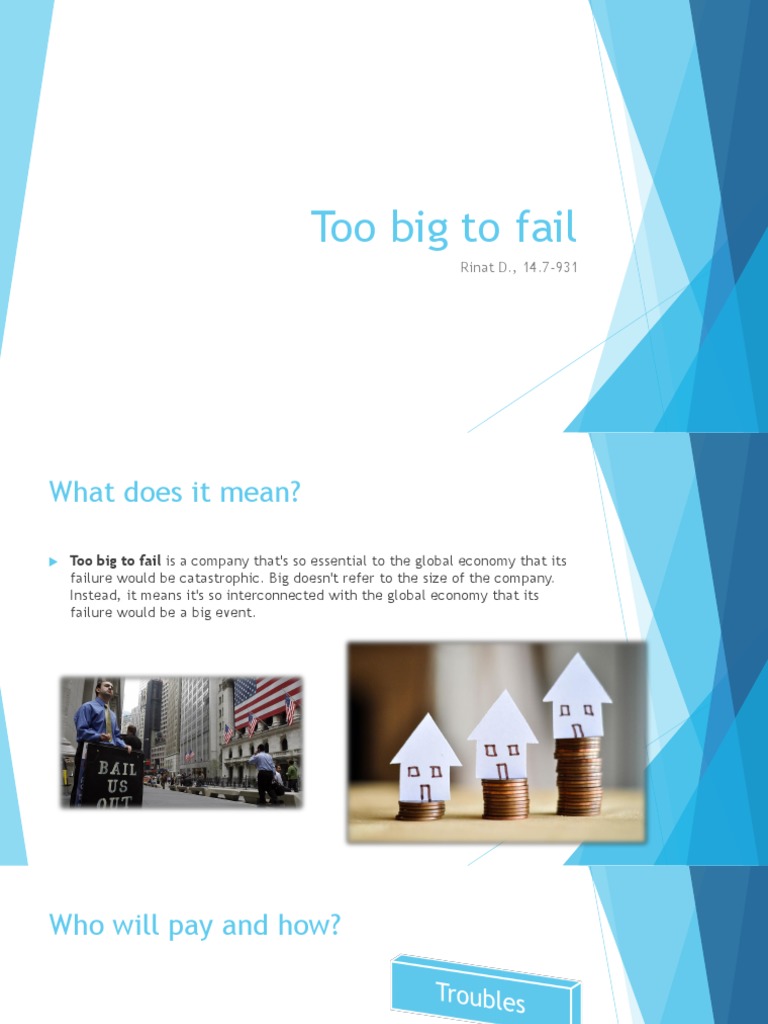 Too Big To Fail PDF Bailout Too Big To Fail
