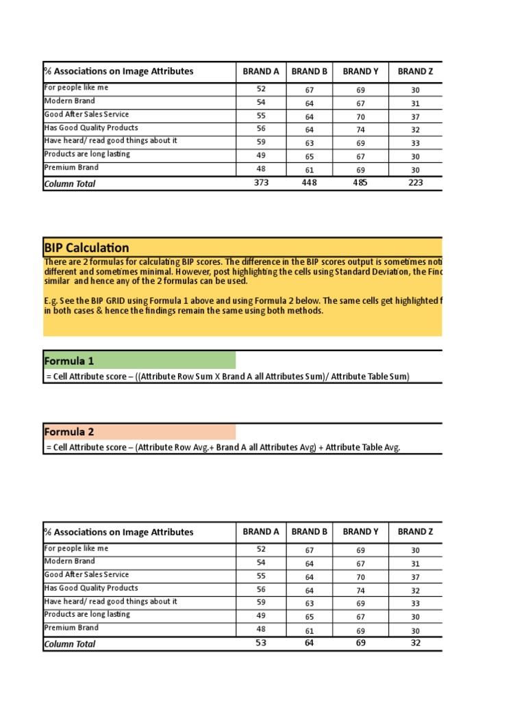 BIP Analysis and Brand Image Profiles | PDF | Teaching Mathematics