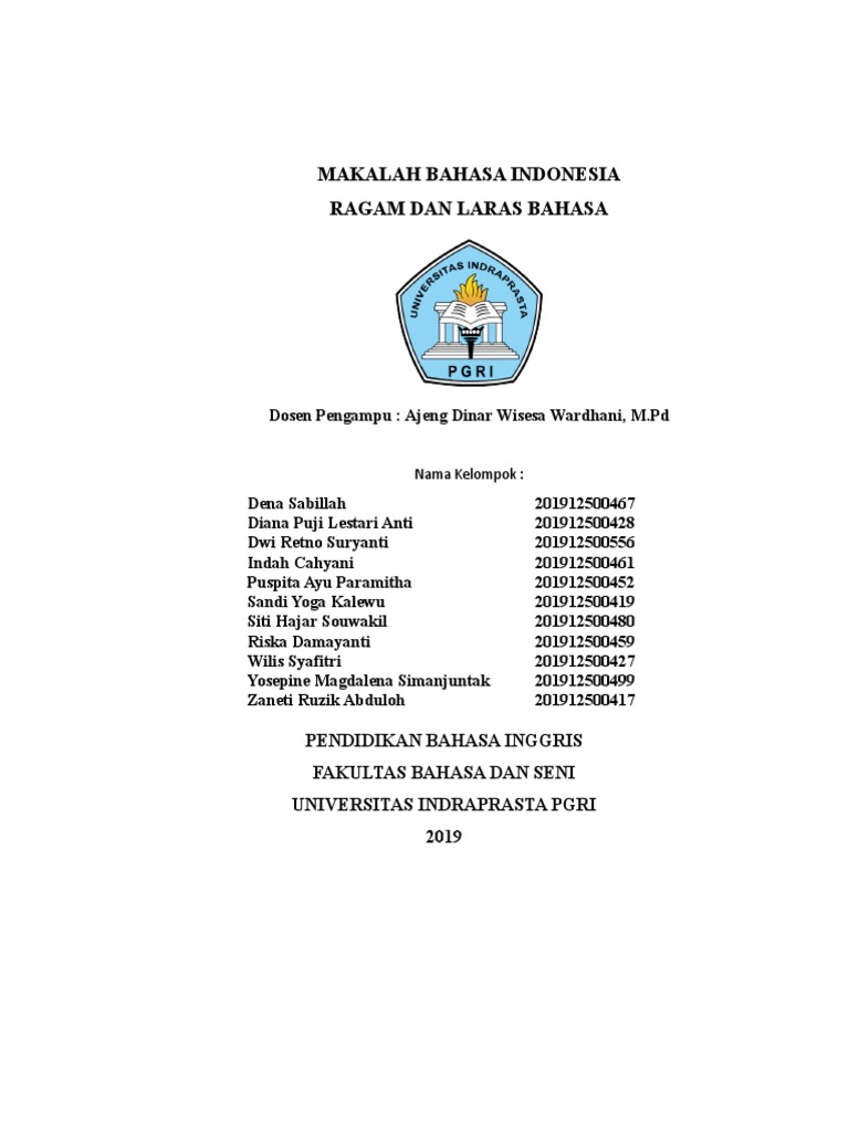 Makalah Ragam Dan Laras Bahasa