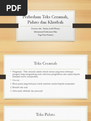 Perbedaan Teks Ceramah Pidato Dan Khutbah Pdf