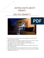 Interesting Facts About Energy