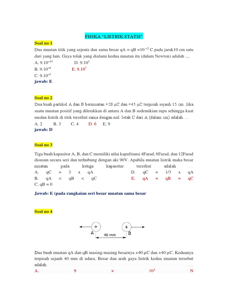 Contoh Soal Listrik Statis