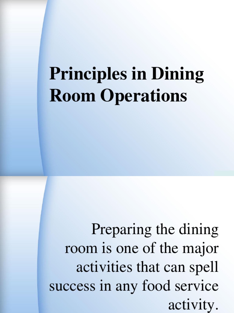 Dining Room Operations Download Free PDF Tableware Food And Drink