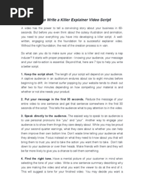 How to Write a Killer Explainer Video Script