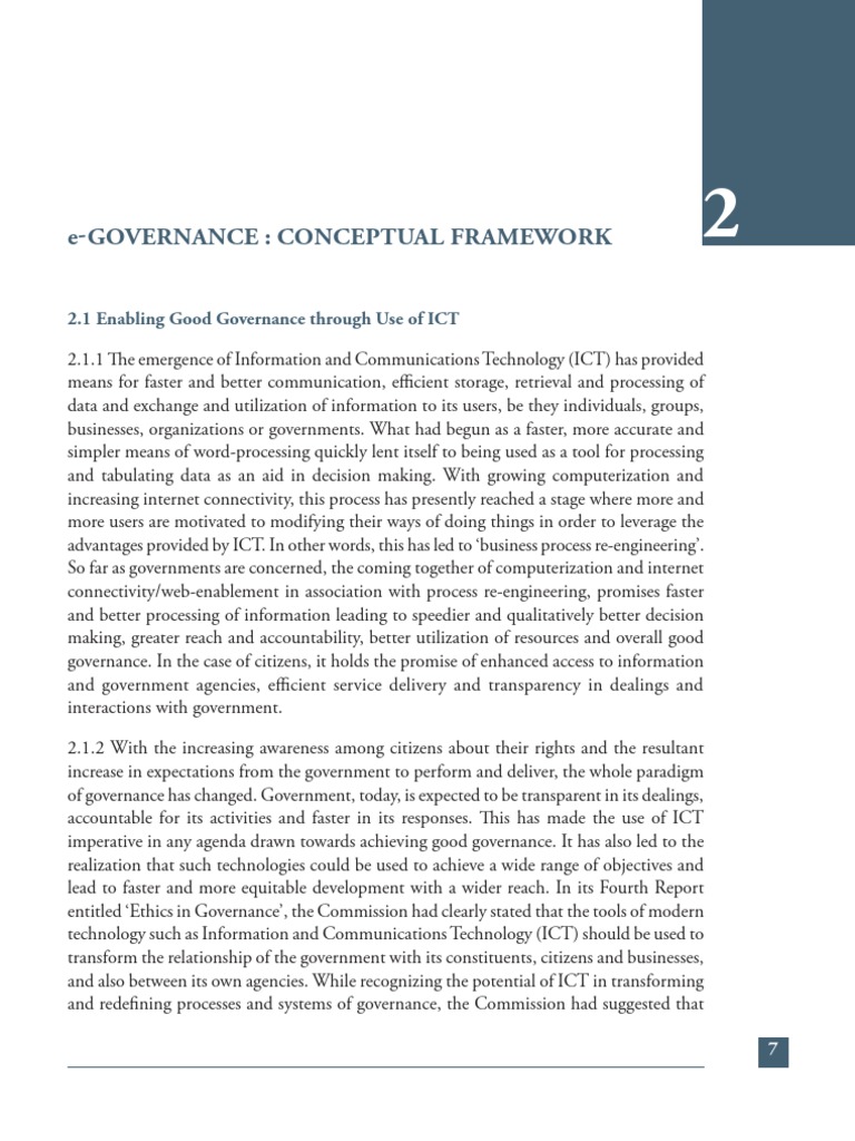 e-Governance Framework for Good Governance | PDF | E Government ...