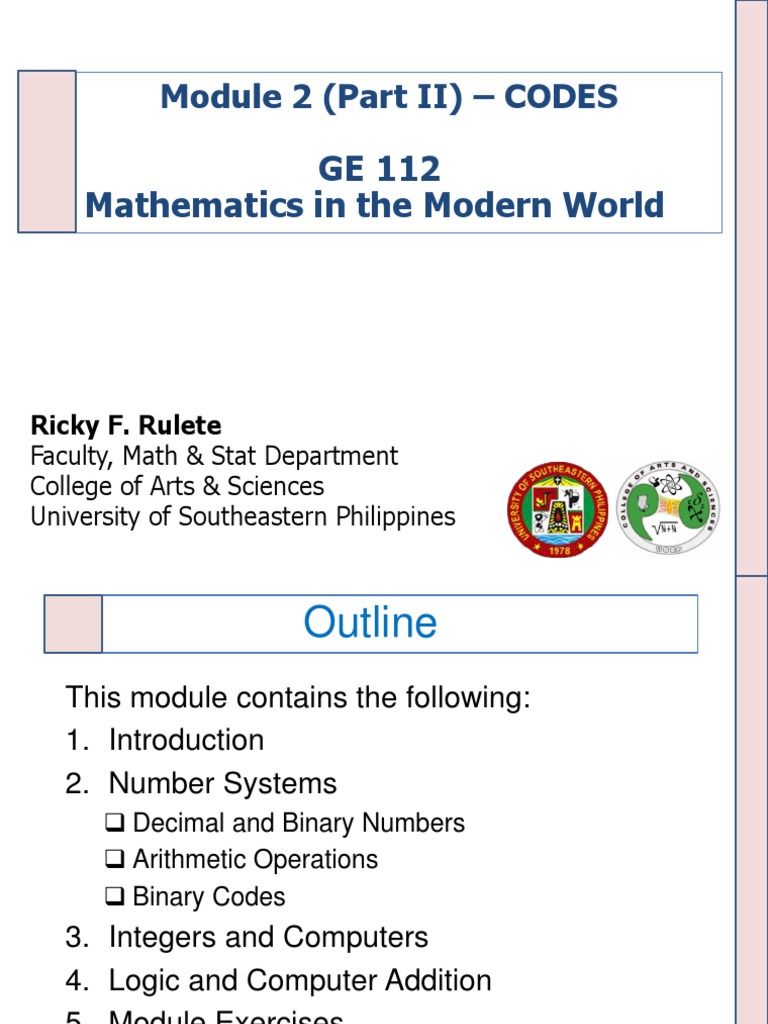 Module 2 Part II - Codes PDF | PDF | Subtraction | Integer (Computer ...