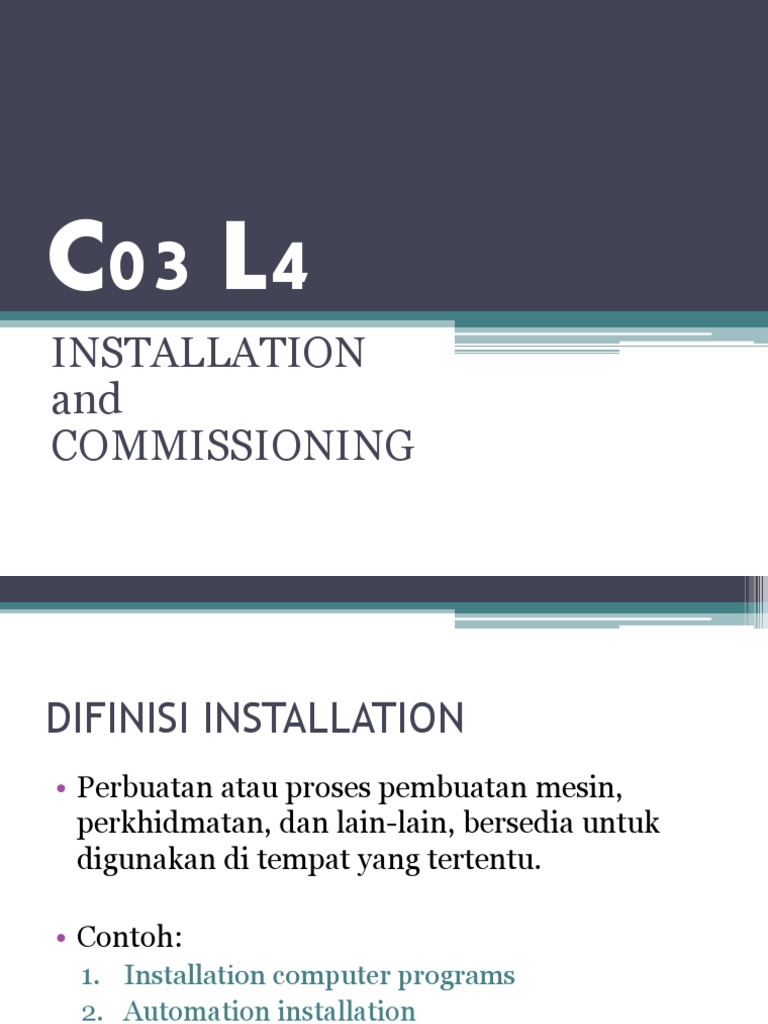 Installationandcommissioning 160421023130 | PDF