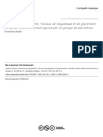 Étrennes de Septantaine. Travaux de Linguistique Et de Grammaire Comparée Offerts À Michel Lejeune Par Un Groupe de Ses Élèves