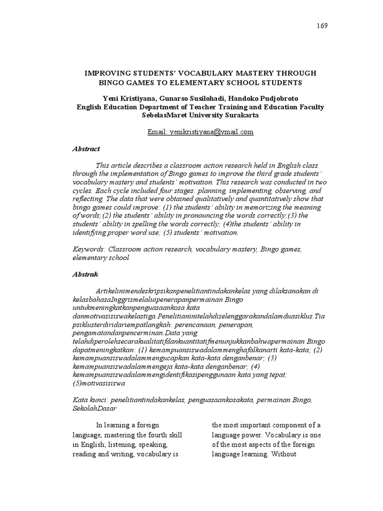 en Improving Students Vocabulary Mastery TH | PDF | Vocabulary | Teachers