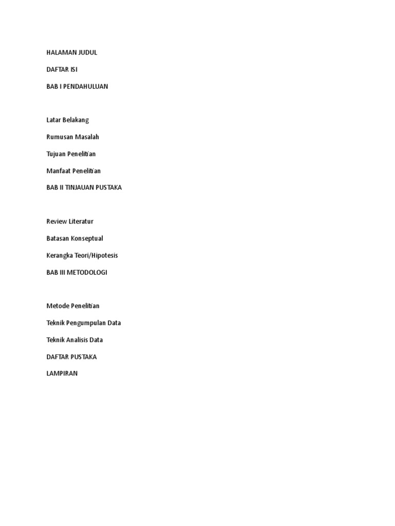 Kerangka Pembuatan Proposal | PDF